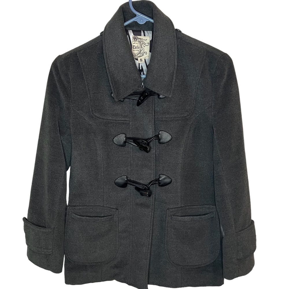 Anthropologie Tulle Toggle Charcoal Coat - Size Small